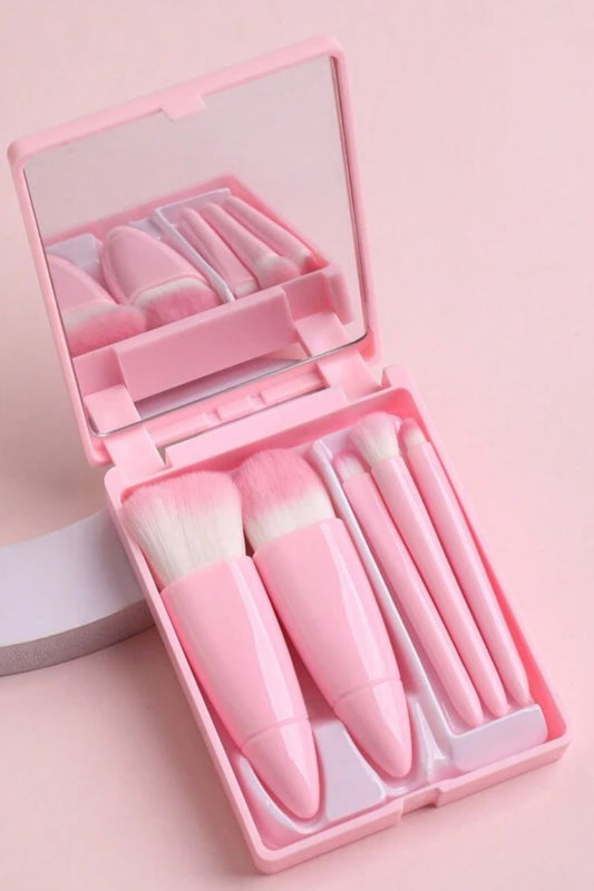 💄 طقم فرش مكياج احترافي مع علبة ومرآة عملي وأنيق